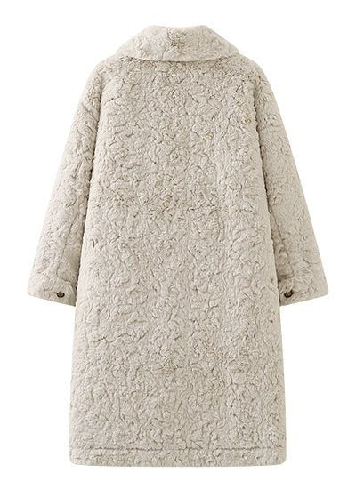 THICK LAPEL LONG FUR COAT - ANLEM