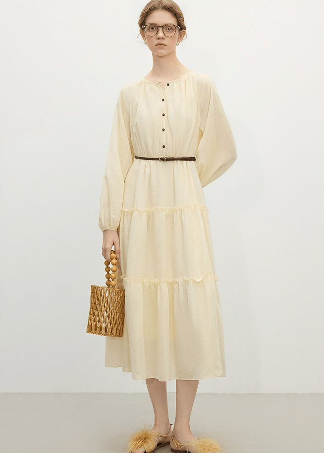 TIERED BUTTON - UP PRAIRIE DRESS - ANLEM