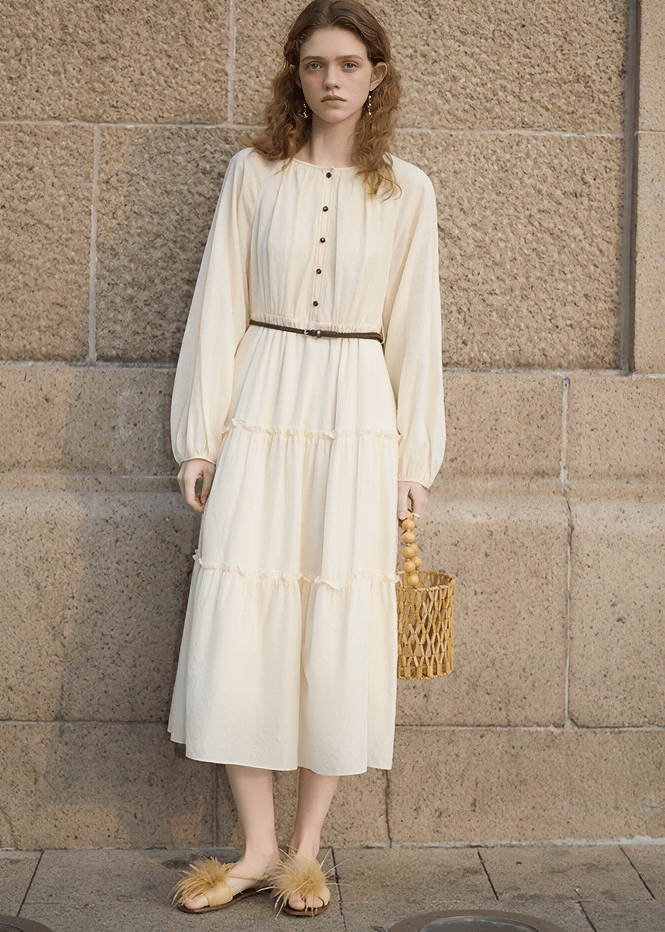 TIERED BUTTON - UP PRAIRIE DRESS - ANLEM