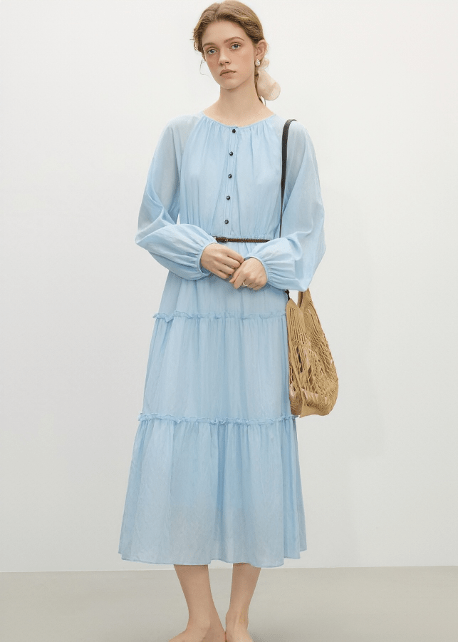 TIERED BUTTON - UP PRAIRIE DRESS - ANLEM