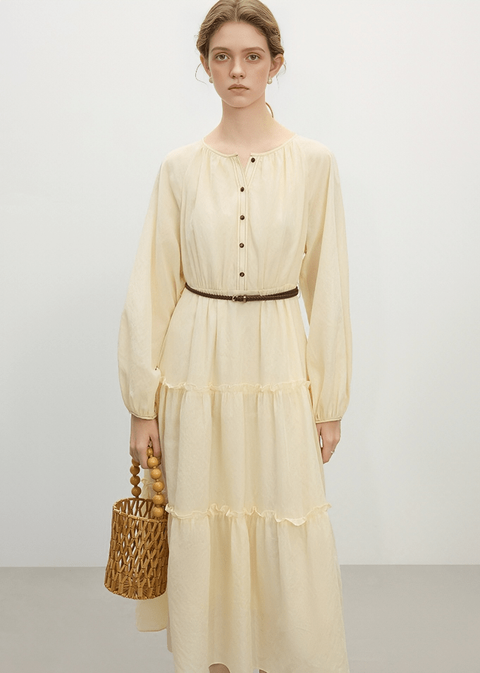 TIERED BUTTON - UP PRAIRIE DRESS - ANLEM