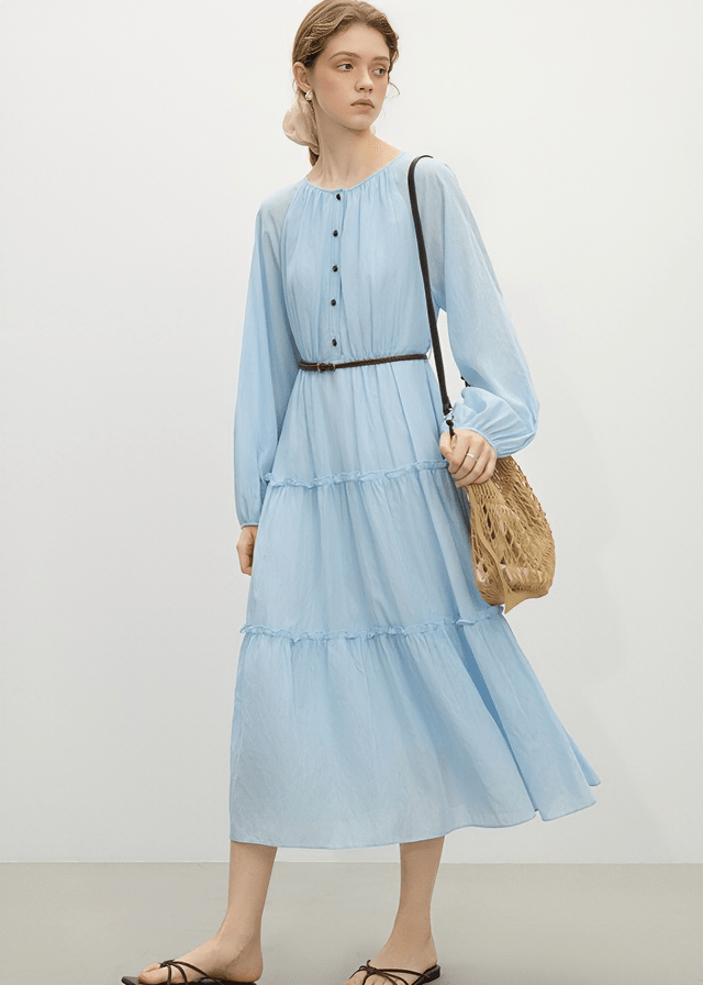 TIERED BUTTON - UP PRAIRIE DRESS - ANLEM