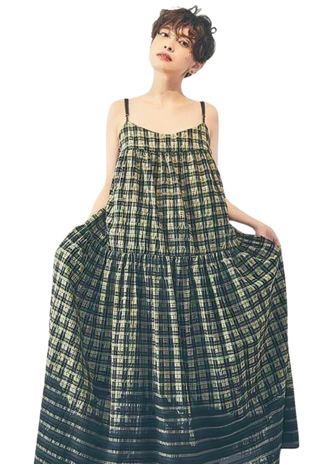 TIERED CHECK DRESS - ANLEM