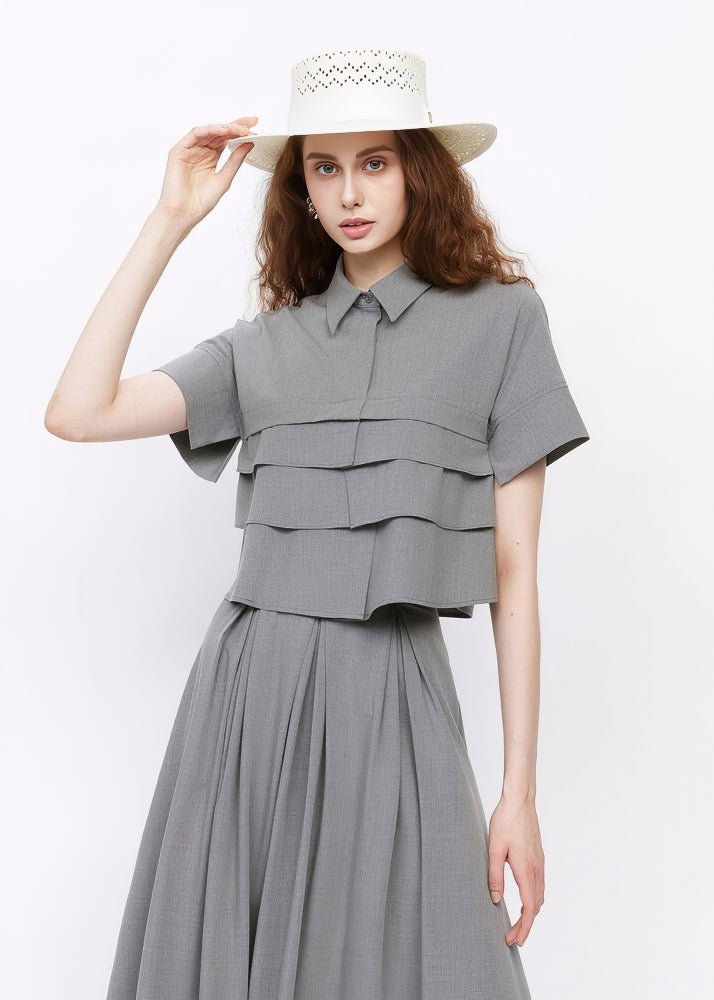 TIERED SHORT SLEEVE SHIRT - ANLEM