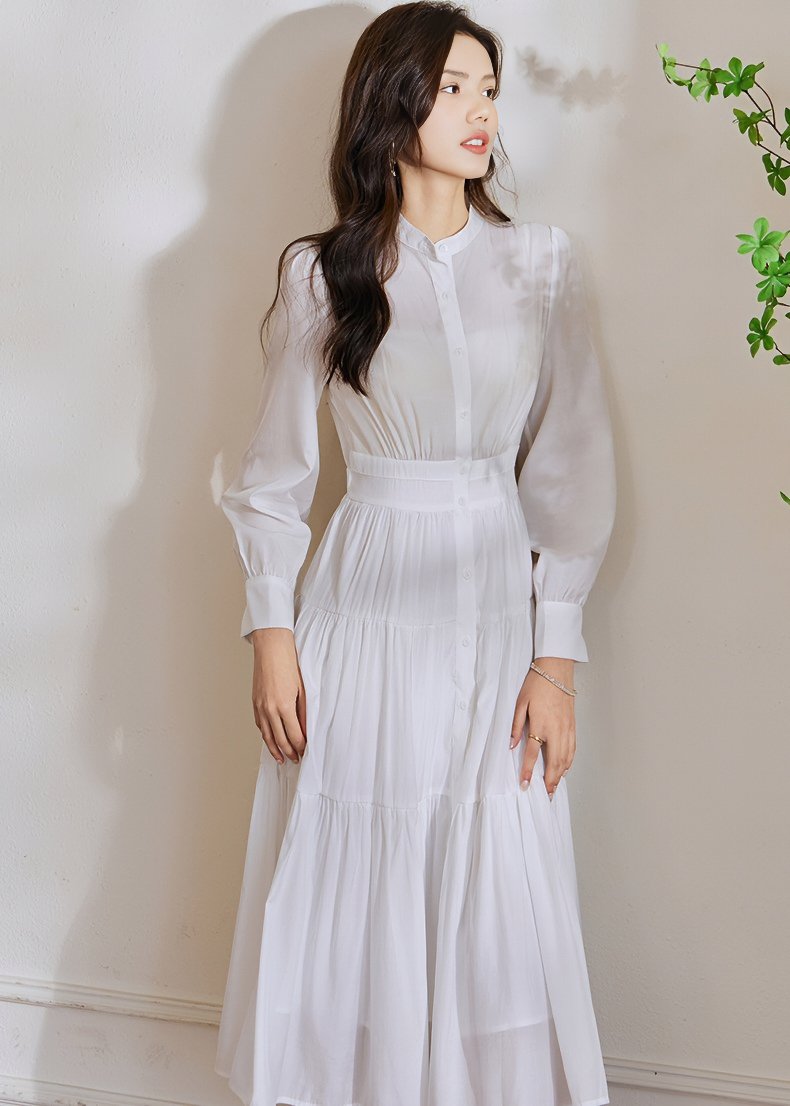 TIERED WHITE SHIRT DRESS - ANLEM