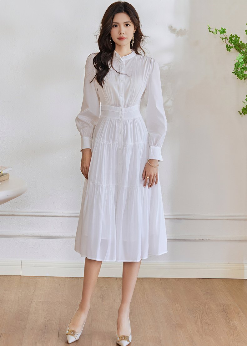 TIERED WHITE SHIRT DRESS - ANLEM