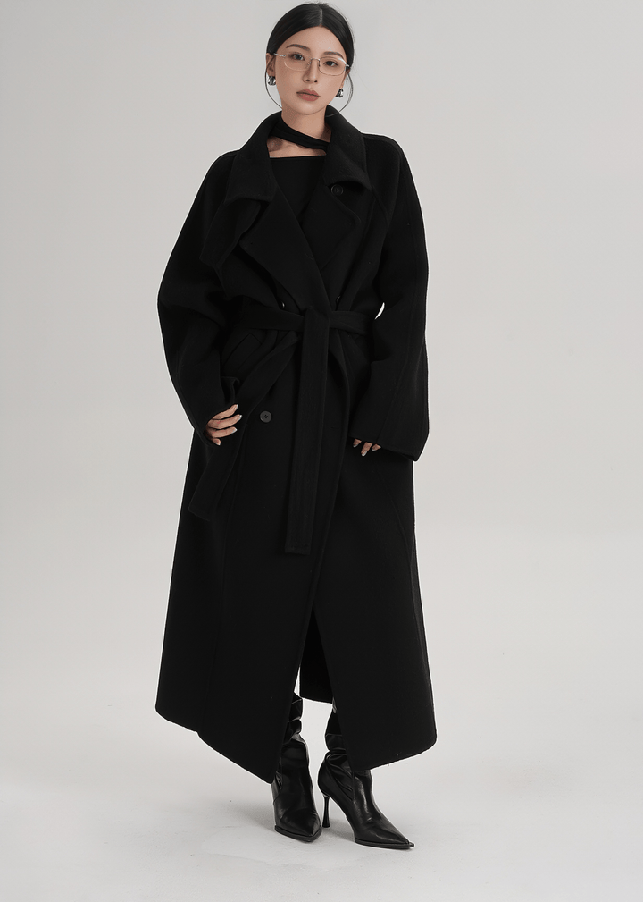 TIMELESS WOOL FUNNEL COAT - ANLEM