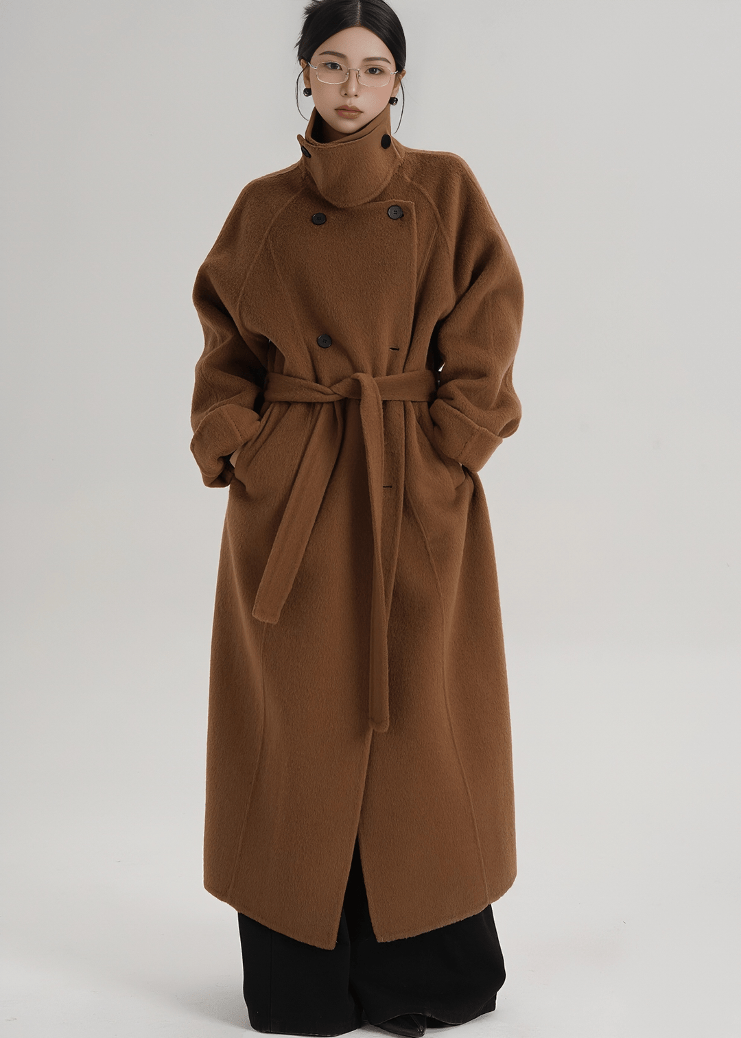 TIMELESS WOOL FUNNEL COAT - ANLEM