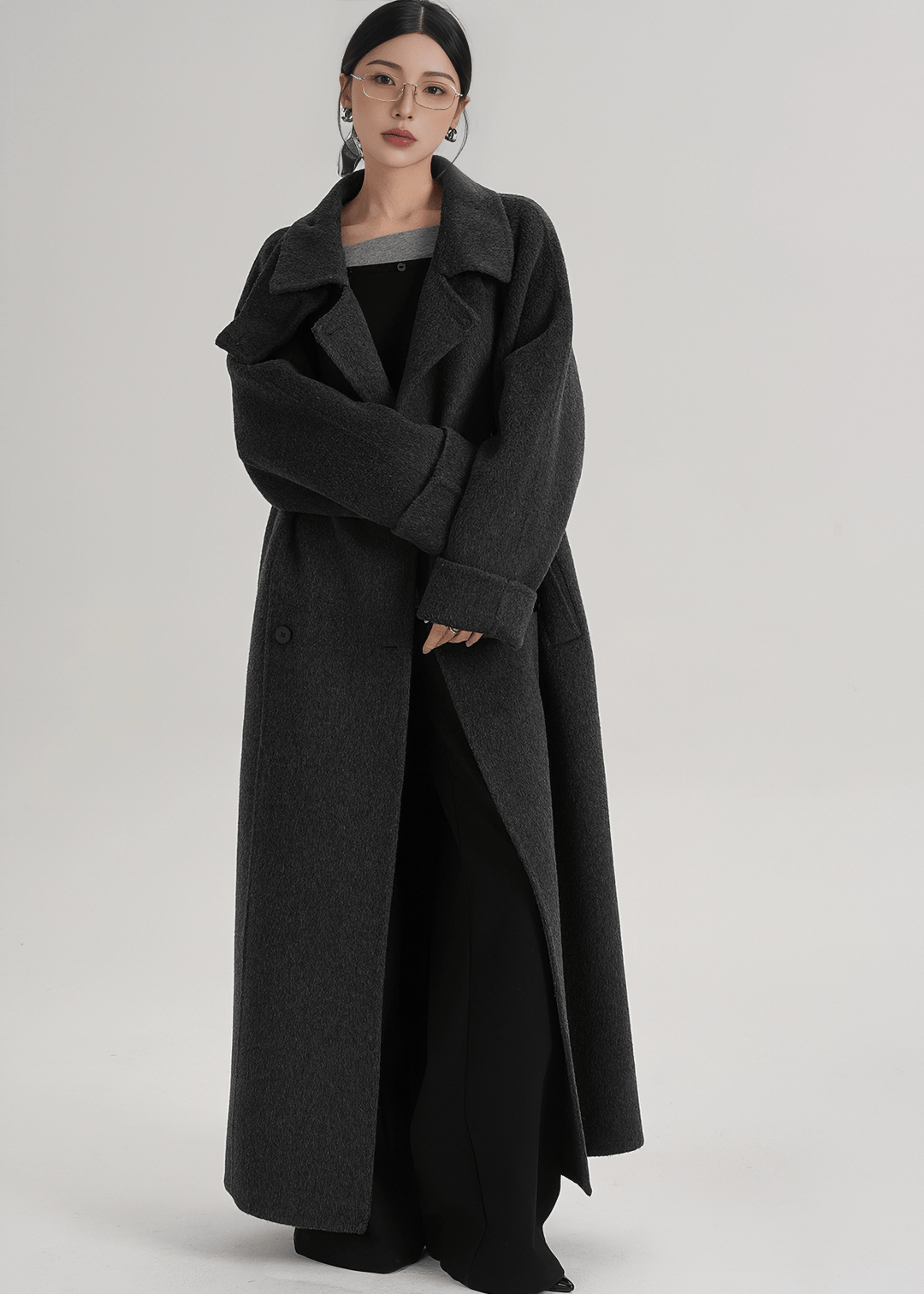 TIMELESS WOOL FUNNEL COAT - ANLEM