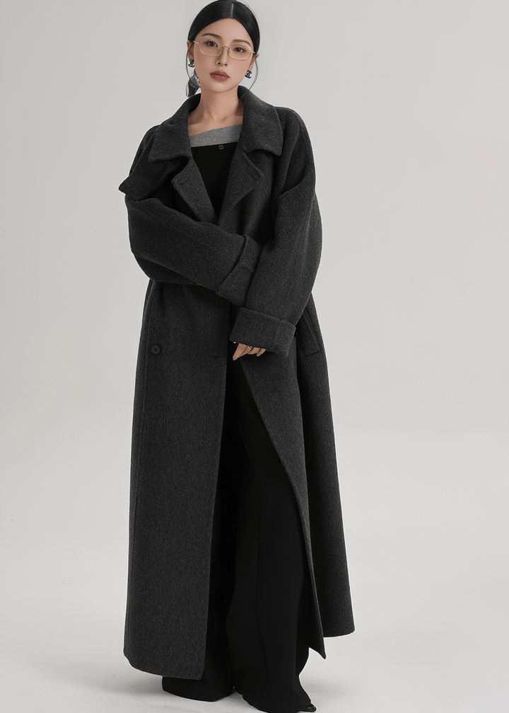 TIMELESS WOOL FUNNEL COAT - ANLEM