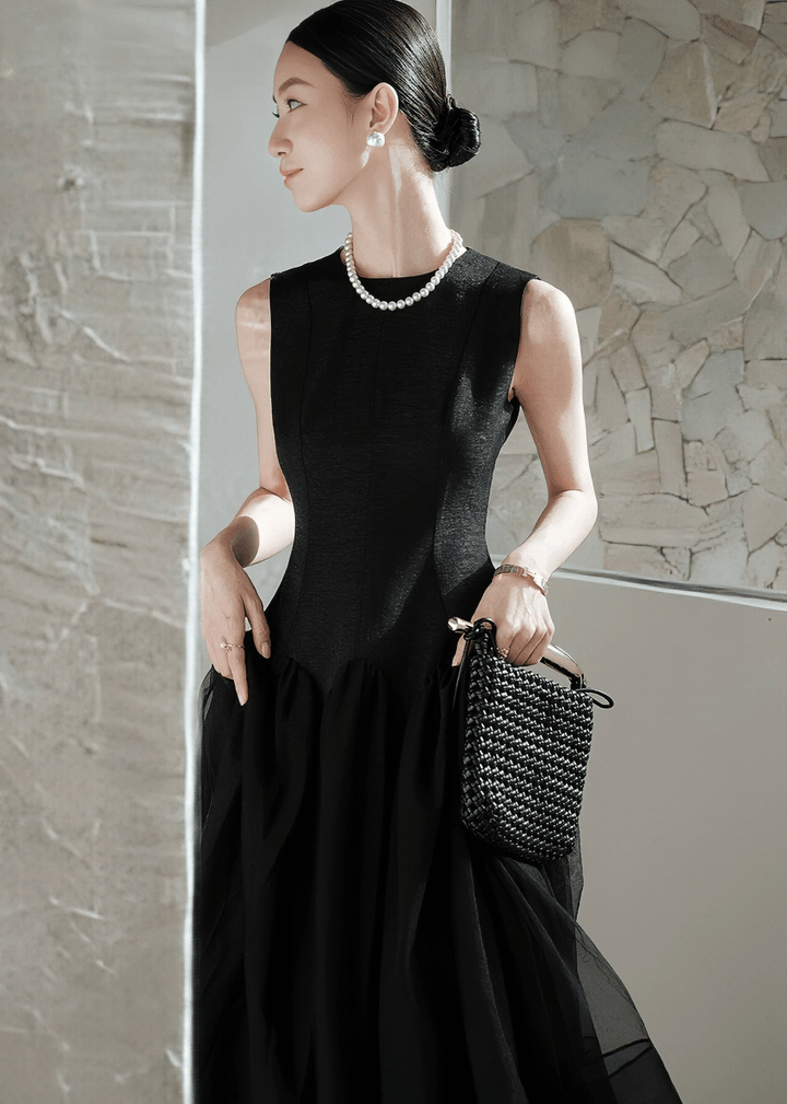TULLE DOCKING FLARE DRESS - ANLEM