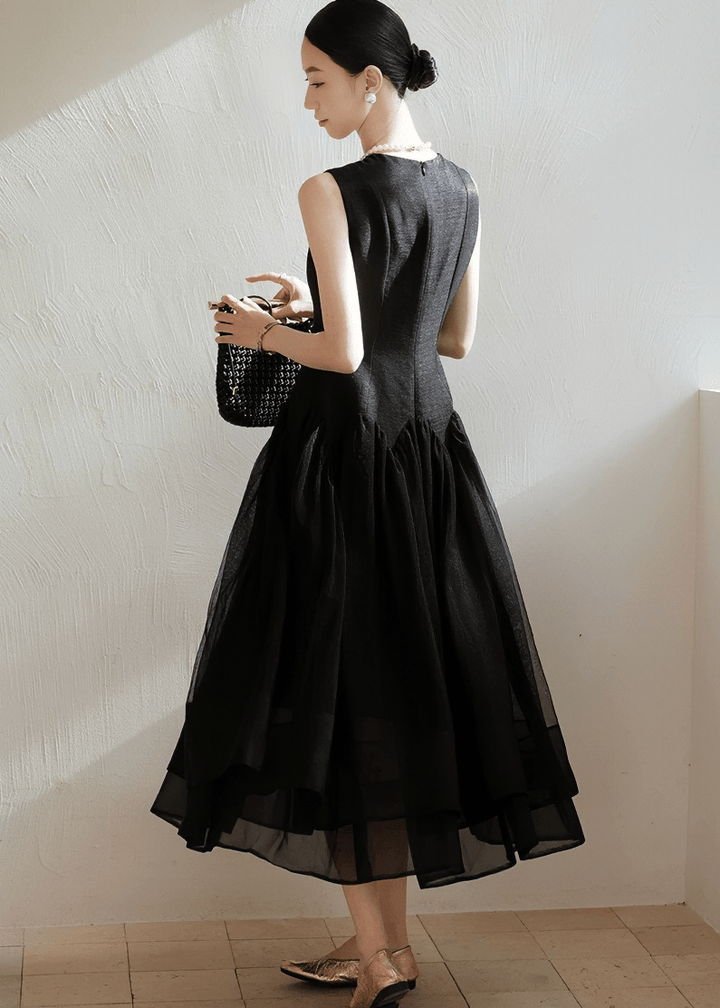 TULLE DOCKING FLARE DRESS - ANLEM