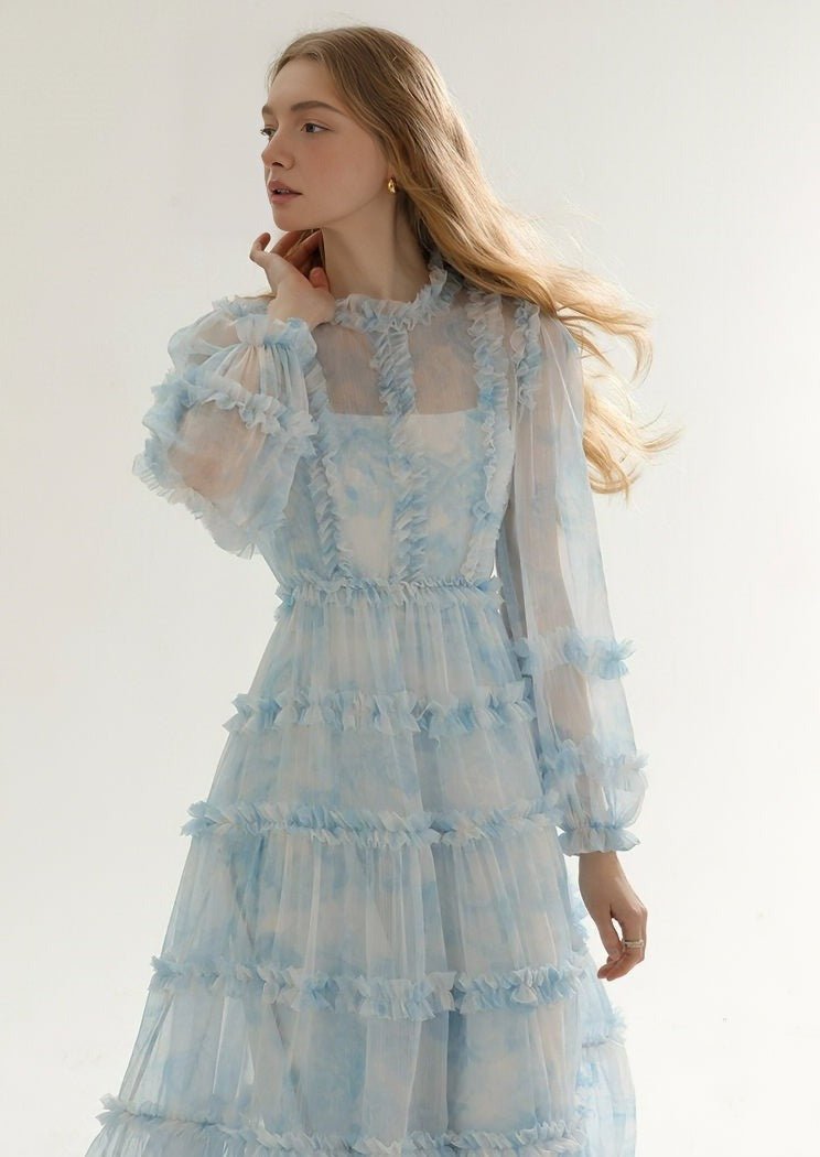 TULLE DRESS AND LONG CAMISOLE SET - ANLEM