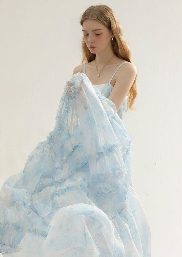 TULLE DRESS AND LONG CAMISOLE SET - ANLEM