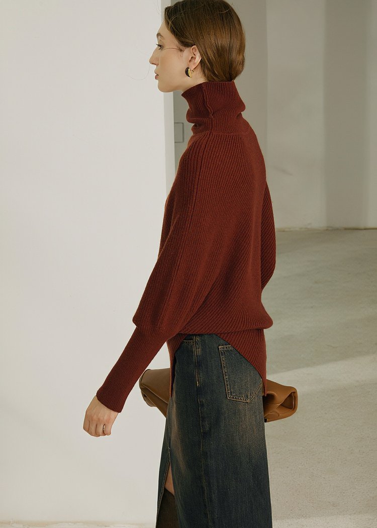 TURTLENECK IRREGULAR SWEATER - ANLEM