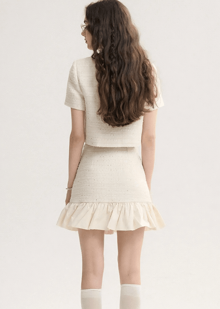 TWEED GLITTER JACKET & SKIRT - ANLEM