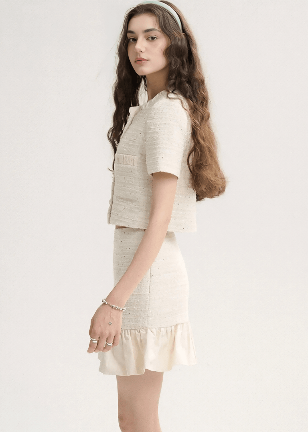 TWEED GLITTER JACKET & SKIRT - ANLEM