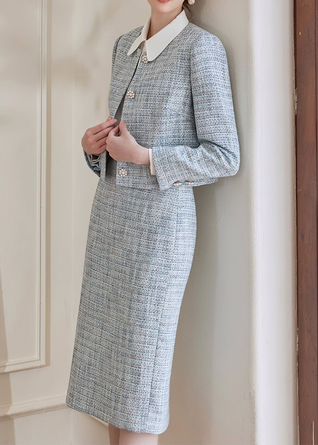 TWEED JACKET AND SKIRT SET - ANLEM