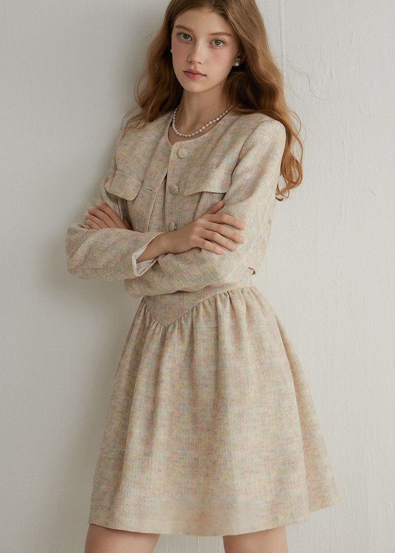 TWEED SHORT JACKET AND DRESS - ANLEM