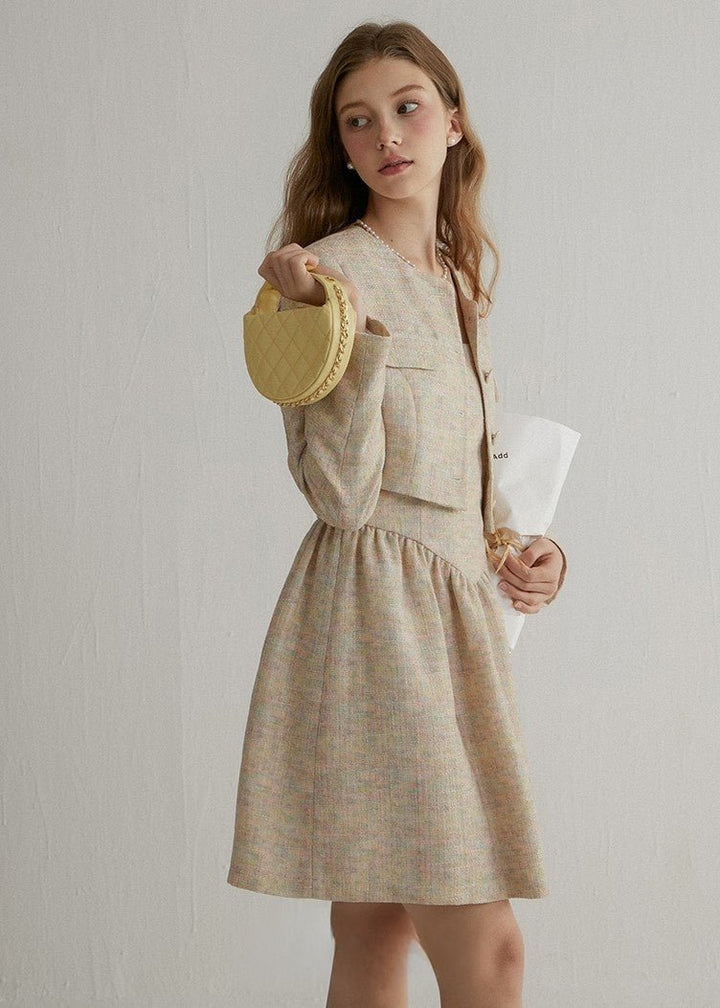 TWEED SHORT JACKET AND DRESS - ANLEM