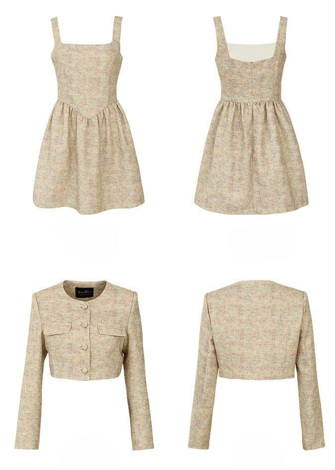 TWEED SHORT JACKET AND DRESS - ANLEM