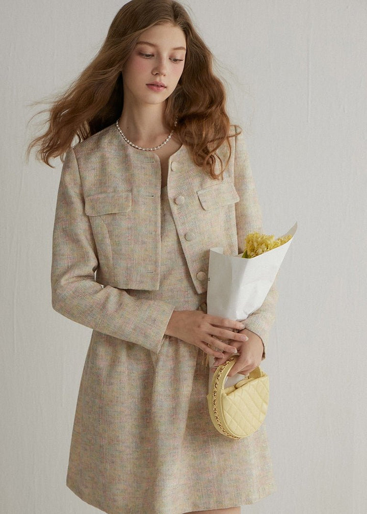 TWEED SHORT JACKET AND DRESS - ANLEM