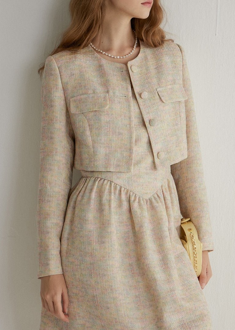 TWEED SHORT JACKET AND DRESS - ANLEM