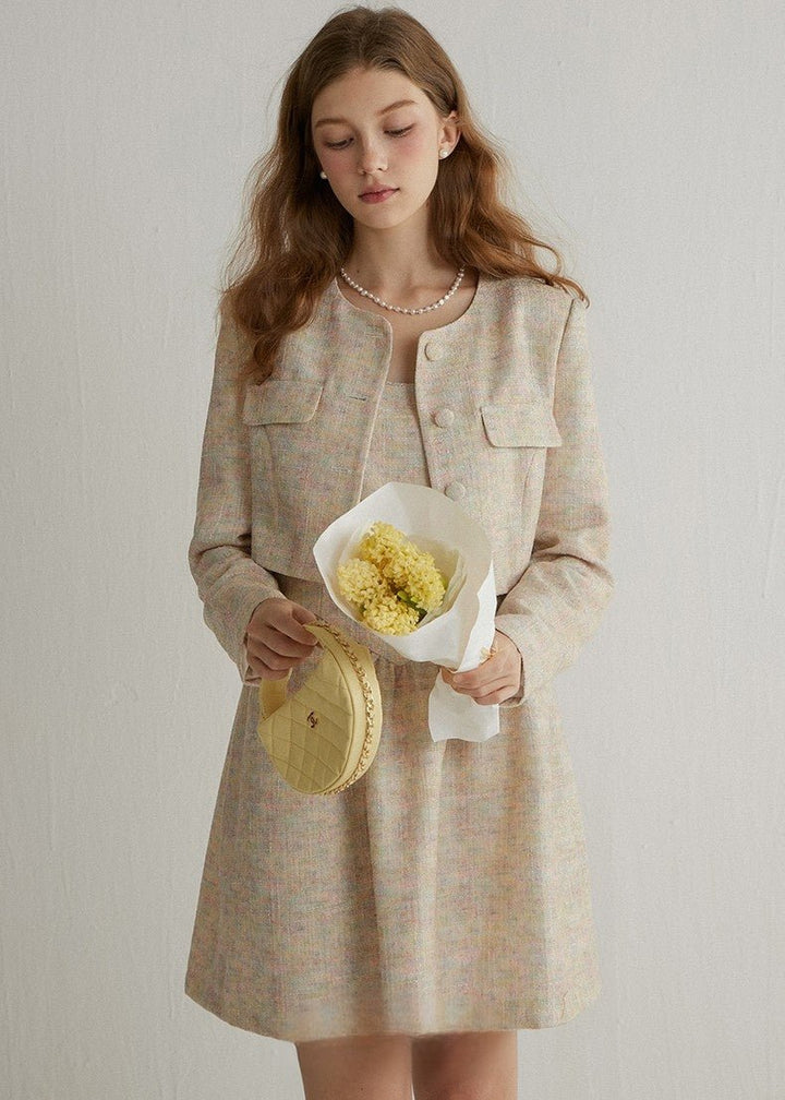 TWEED SHORT JACKET AND DRESS - ANLEM