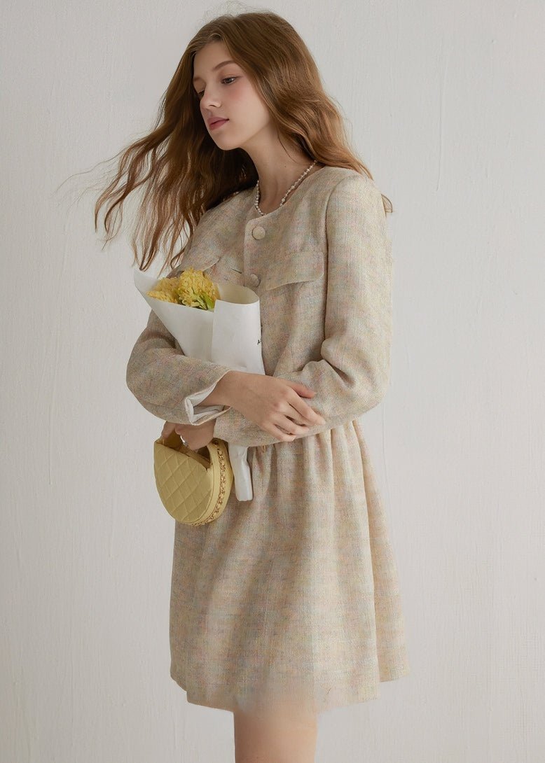 TWEED SHORT JACKET AND DRESS - ANLEM