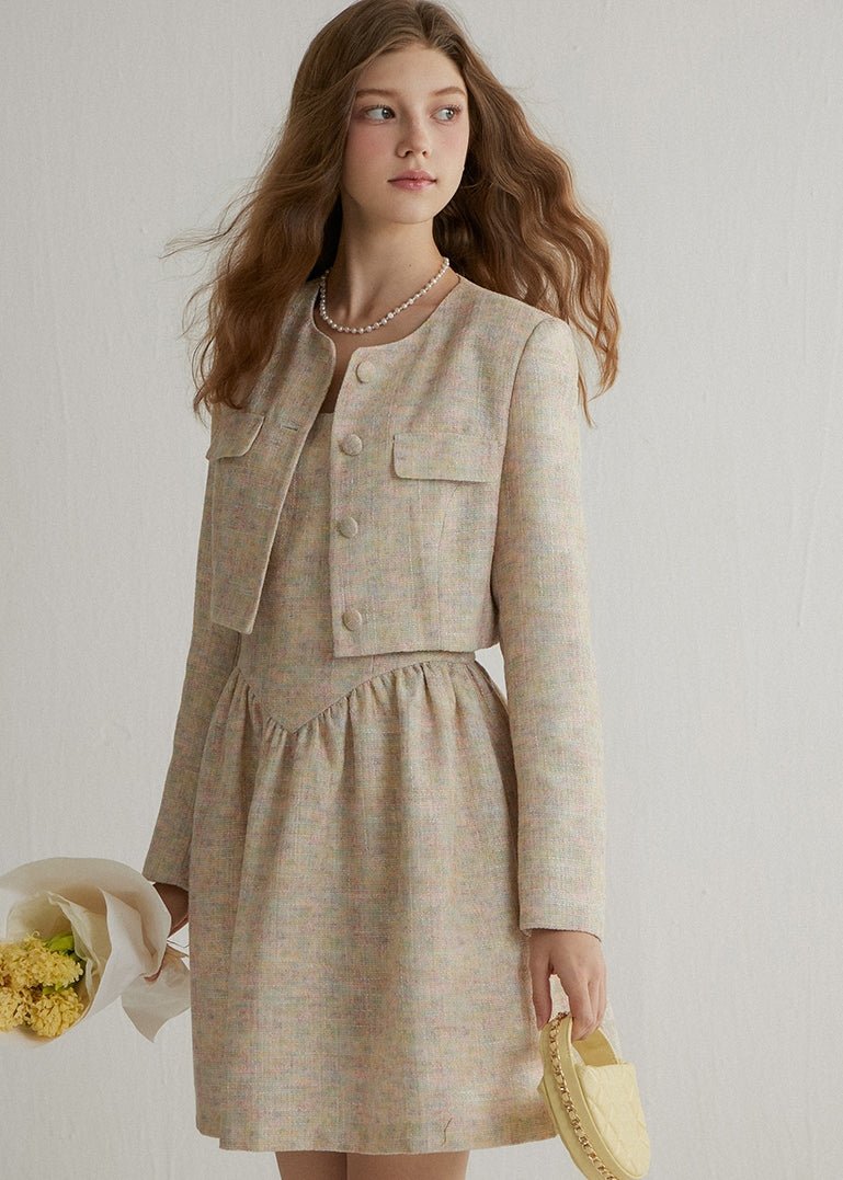 TWEED SHORT JACKET AND DRESS - ANLEM