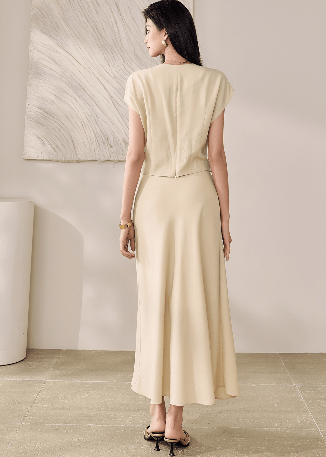 TWISTED WAIST TOP & FLARE SKIRT - ANLEM