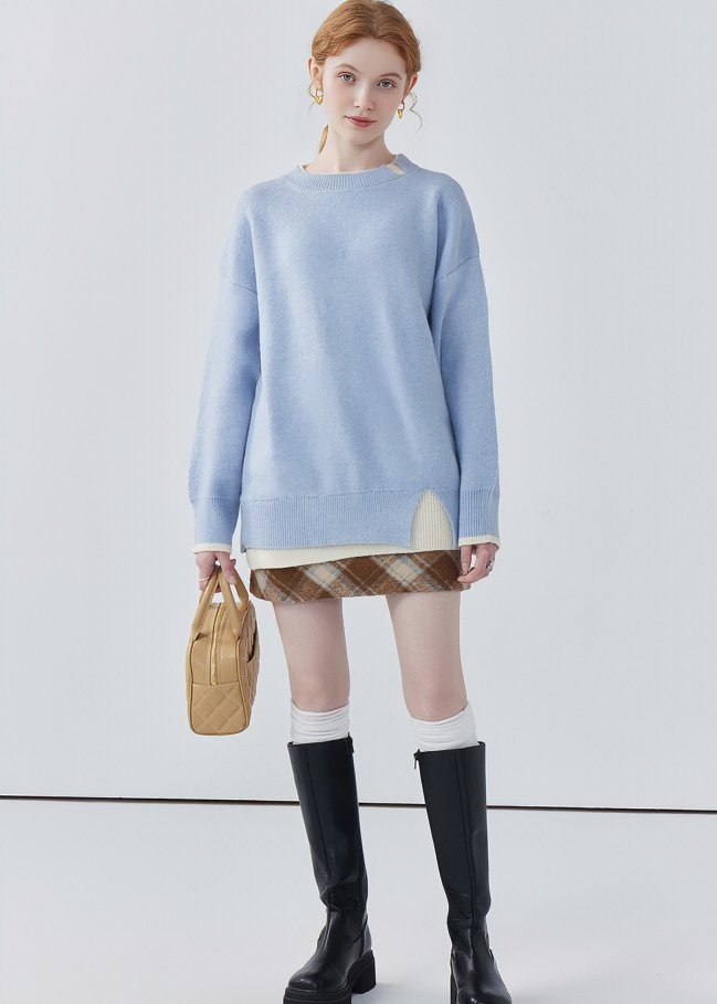 TWO - TONE CUT KNIT - ANLEM