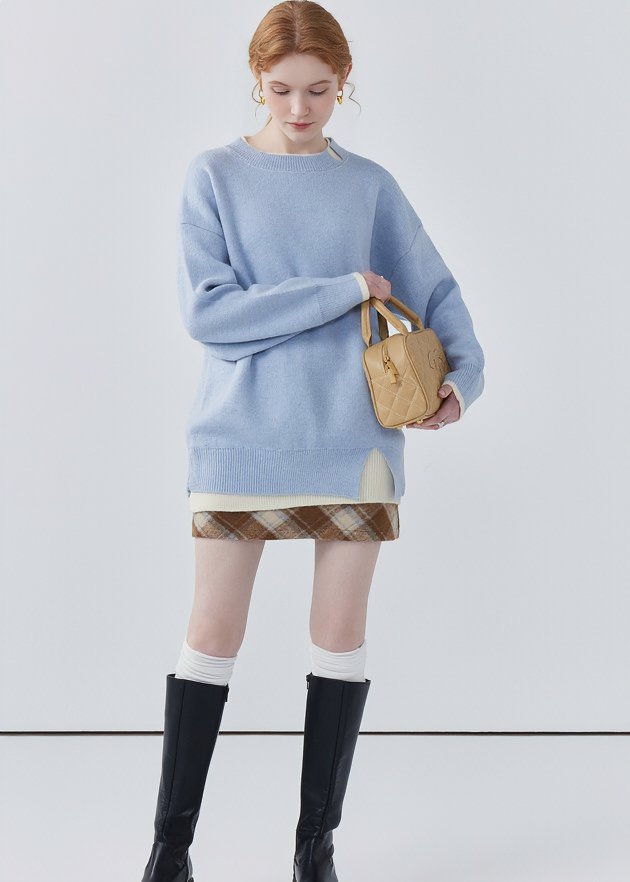 TWO - TONE CUT KNIT - ANLEM