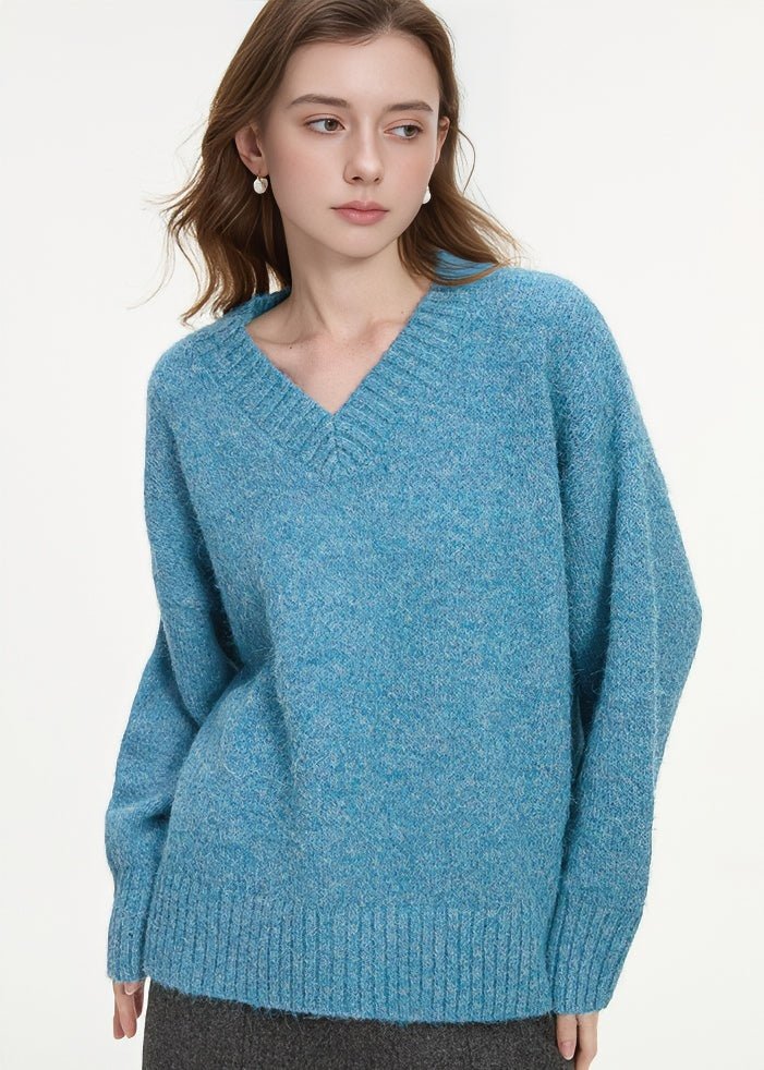 V - NECK LOOSE KNIT SWEATER - ANLEM