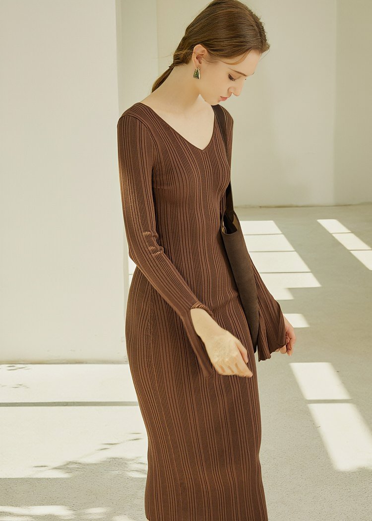 VERTICAL STRIPED TIGHT DRESS - ANLEM