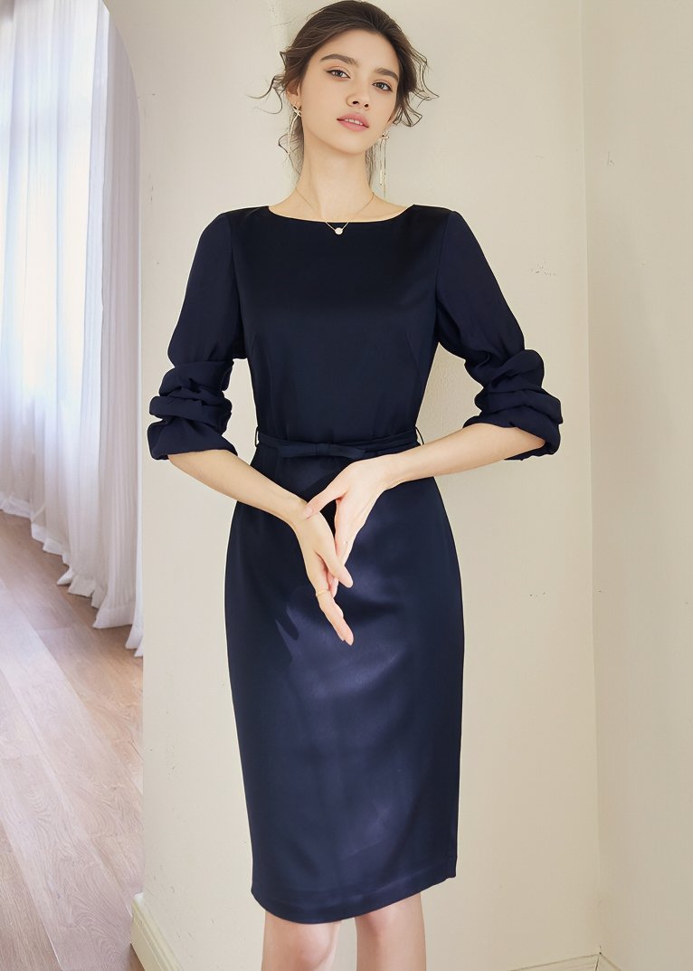 VOLUME SLEEVE DRESS - ANLEM