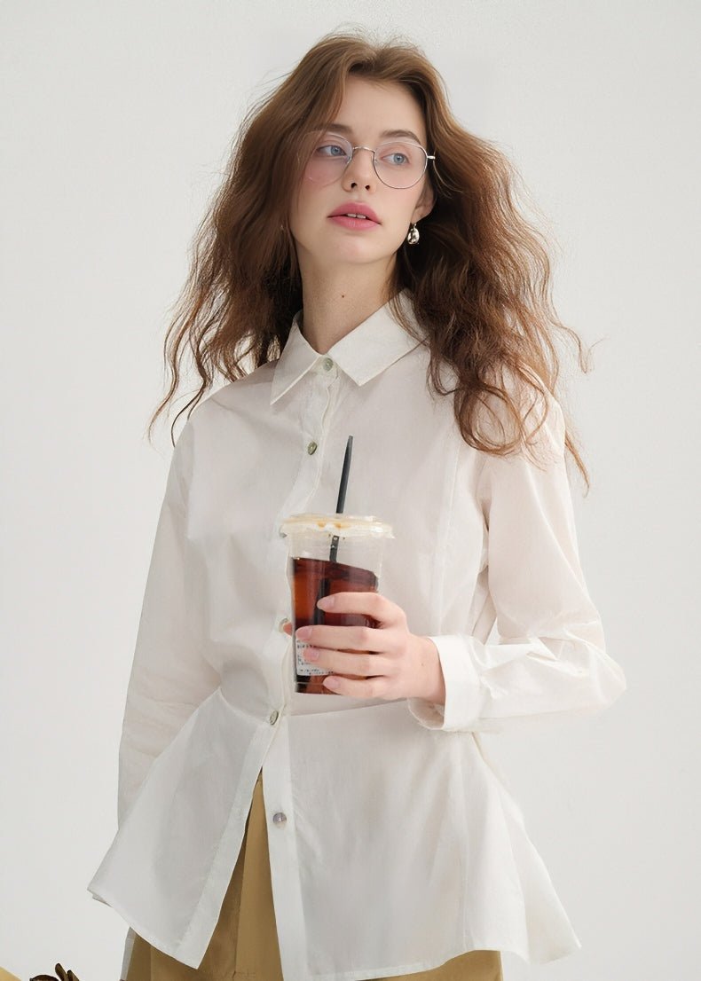 WAIST BUTTON LONG SLEEVE SHIRT - ANLEM