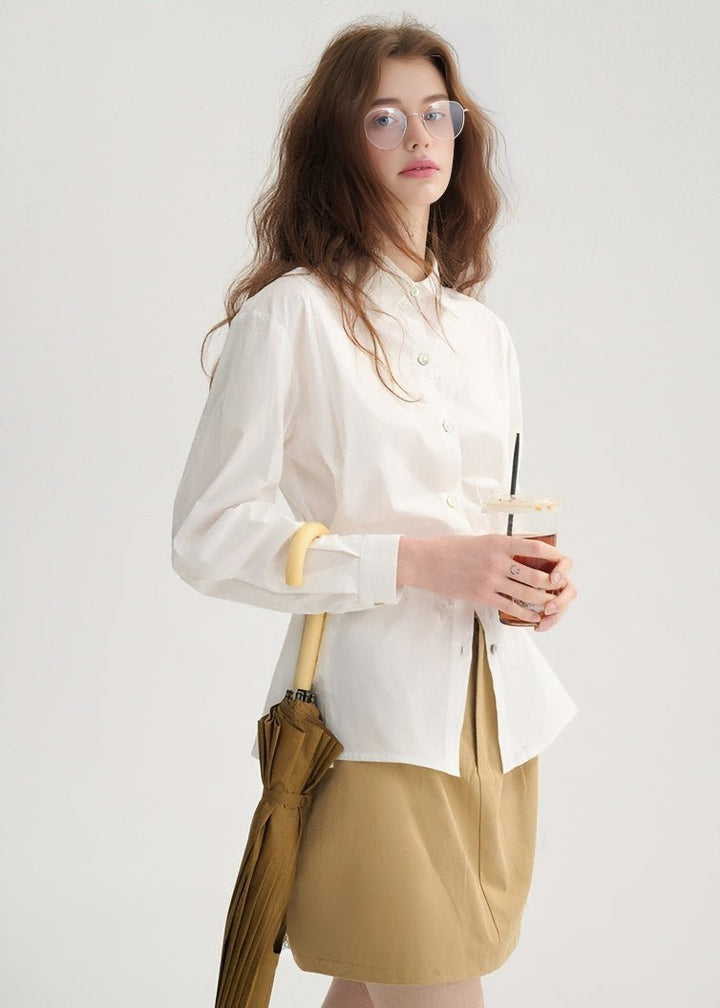 WAIST BUTTON LONG SLEEVE SHIRT - ANLEM