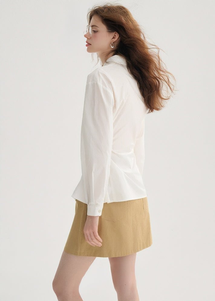 WAIST BUTTON LONG SLEEVE SHIRT - ANLEM