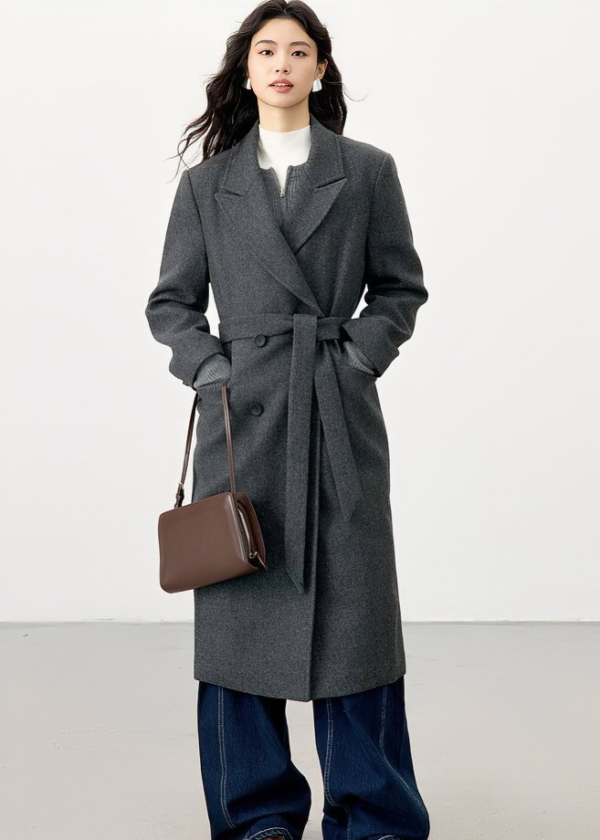 WAIST CINCHING TWEED CHIC COAT - ANLEM