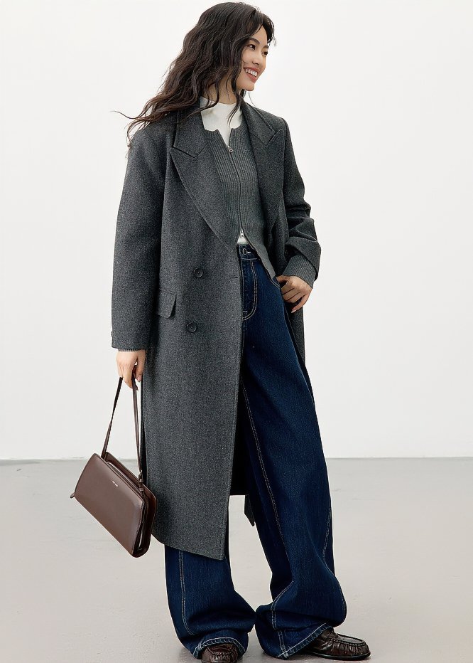 WAIST CINCHING TWEED CHIC COAT - ANLEM