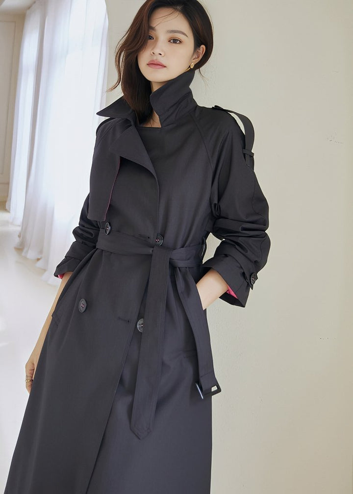 WAIST TIE MIDI TRENCH COAT - ANLEM