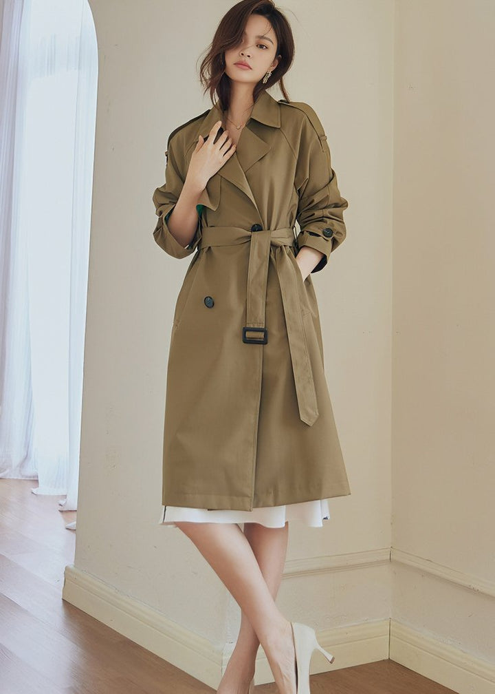 WAIST TIE MIDI TRENCH COAT - ANLEM