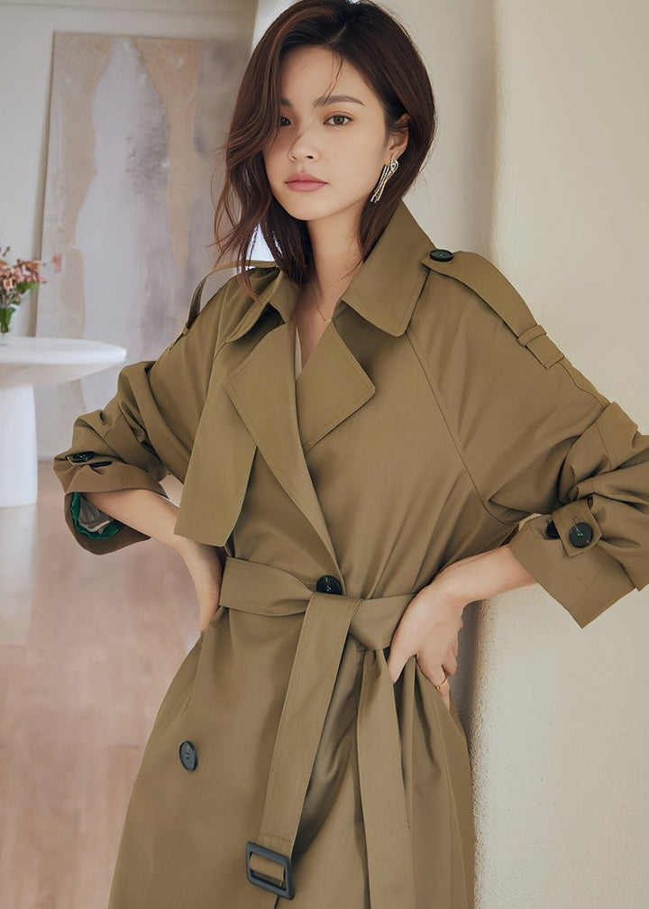 WAIST TIE MIDI TRENCH COAT - ANLEM