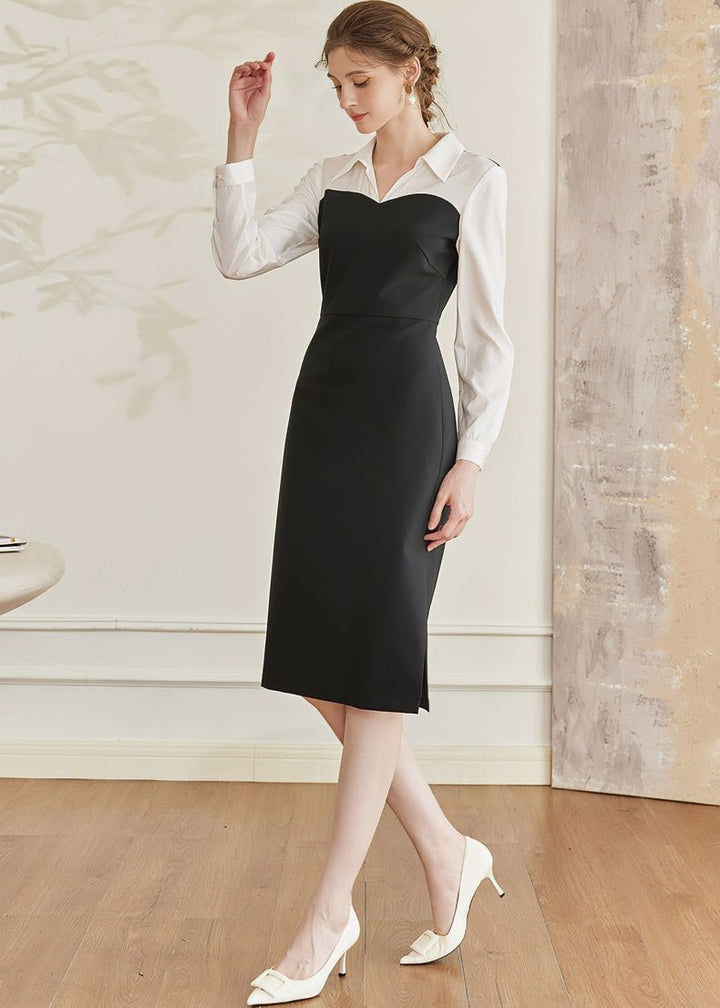 WHITE COLLAR DOCKING DRESS - ANLEM