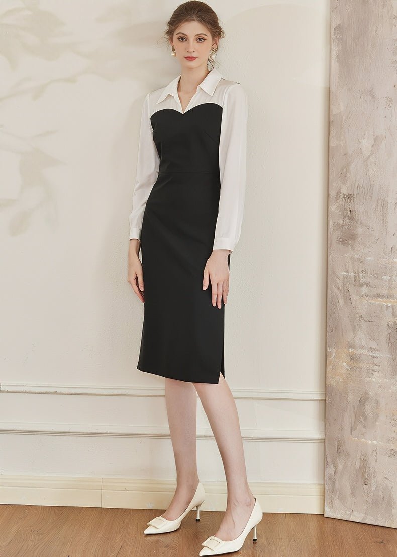 WHITE COLLAR DOCKING DRESS - ANLEM