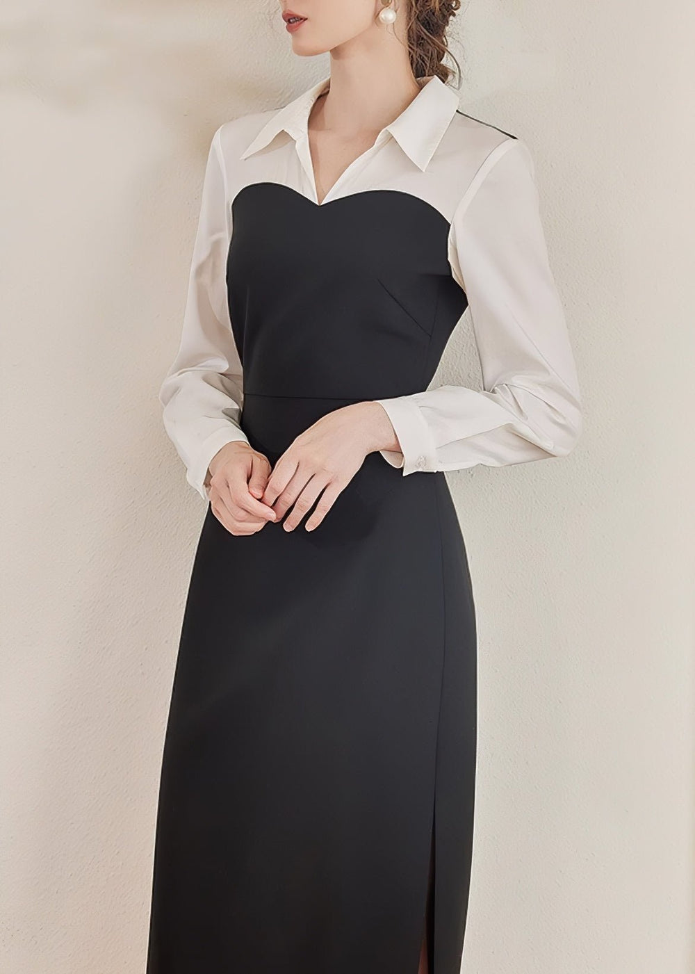 WHITE COLLAR DOCKING DRESS - ANLEM