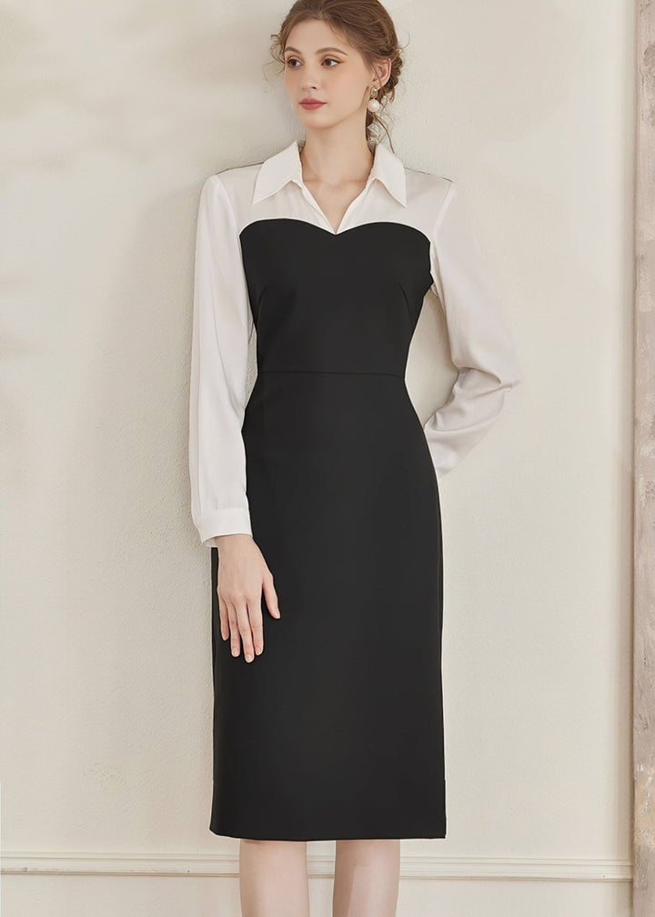 WHITE COLLAR DOCKING DRESS - ANLEM