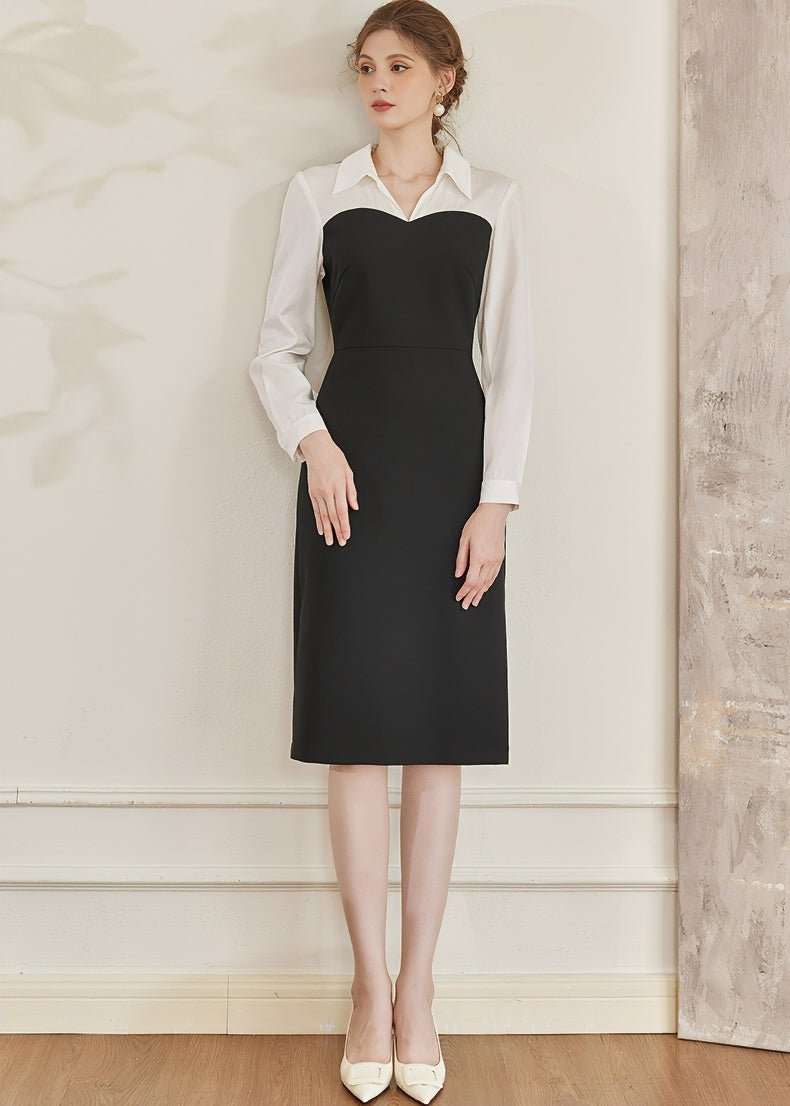 WHITE COLLAR DOCKING DRESS - ANLEM