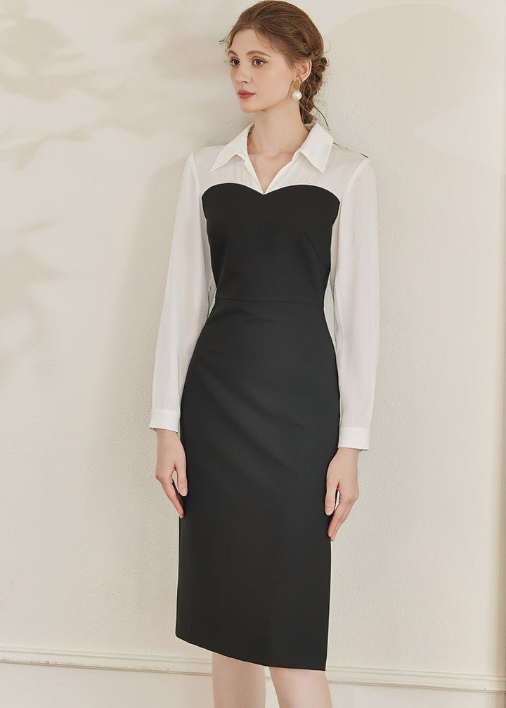 WHITE COLLAR DOCKING DRESS - ANLEM